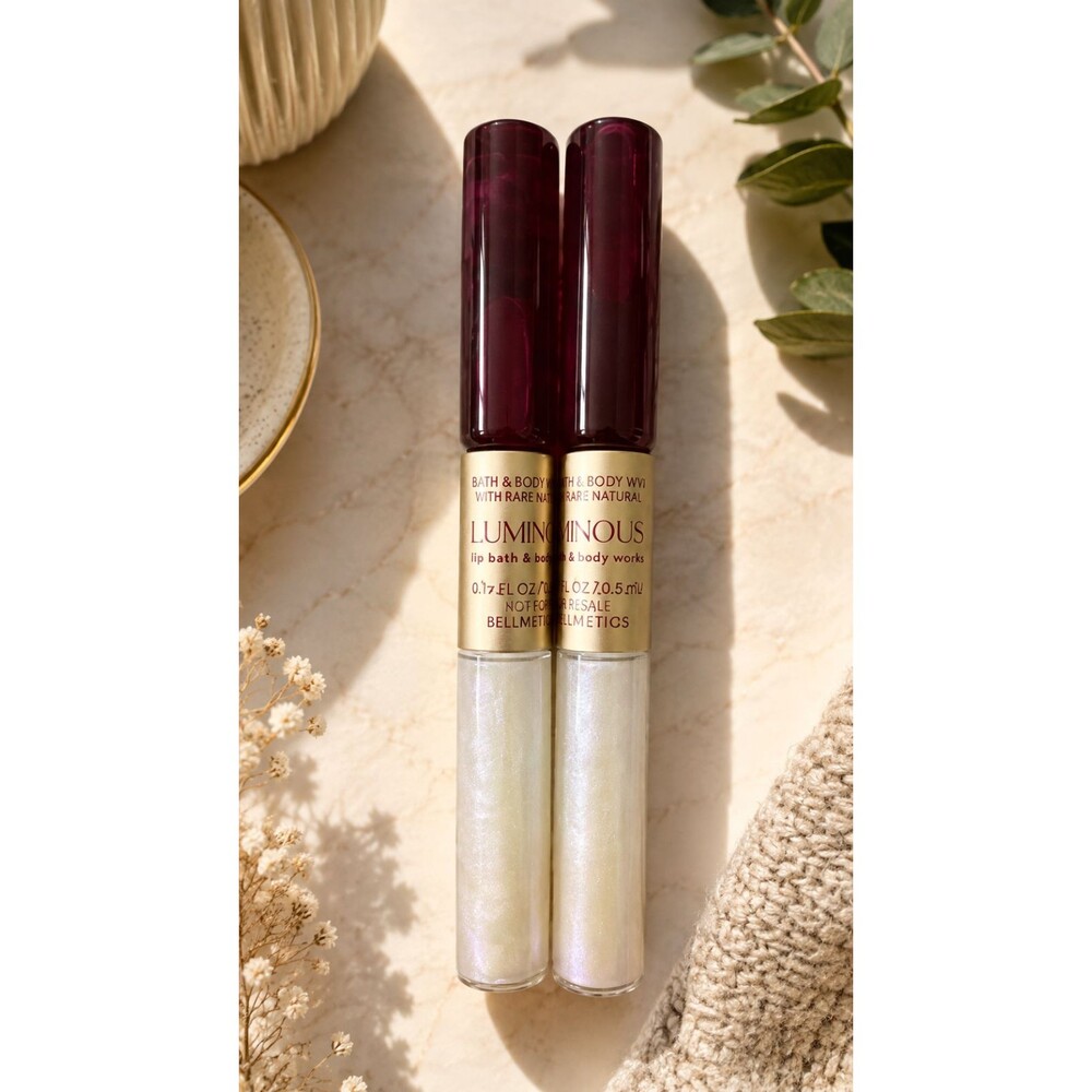 Bath Body Works Luminous Perfume Rollerball Lip Gloss Duo Set 2 New Vintage